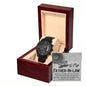 Father-in-Law | Honored To Be | Black Metal Chronograph Watch