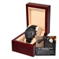 Husband | For Each Other | Black Metal Chronograph Watch
