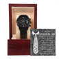 Father-In-Law | Truly Blessed | Black Metal Chronograph Watch
