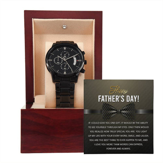 Father's Day | Truly Special | Black Metal Chronograph Watch