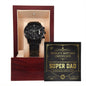 Dad | Super Dad Certificate | Black Metal Chronograph Watch