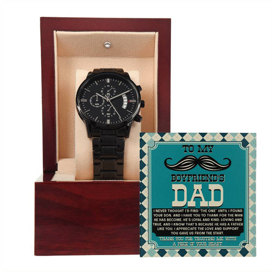 Boyfriend's Dad | Father Like You | Black Metal Chronograph Watch