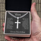 To My MAN | Artisan Cross Necklace | I Love you, Forever & Always