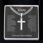 To My MAN | Artisan Cross Necklace | I Love you, Forever & Always