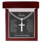 To My MAN | Artisan Cross Necklace | I Love you, Forever & Always
