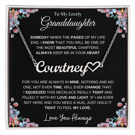To My Lovely Granddaughter | Someday | Personalized Name with Heart Necklace