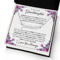 To My Lovely Granddaughter | Someday When... Pink Roses on White | Personalized Name with Heart Necklace
