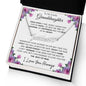 To My Lovely Granddaughter | My Angel... Pink Roses on White | Personalized Name with Heart Necklace
