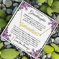 To My Lovely Granddaughter | Someday When... Pink Roses on White | Personalized Name with Heart Necklace