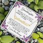 To My Lovely Granddaughter | My Angel... Pink Roses on White | Personalized Name with Heart Necklace