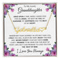To My Lovely Granddaughter | My Angel... Pink Roses on White | Personalized Name with Heart Necklace