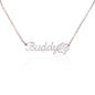 Name Necklace With Paw Print