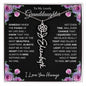 To My Lovely Granddaughter | Someday When...Pink Roses on Black | Personalized Birth Flower Necklace