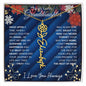 To My Lovely Granddaughter | Once Upon A Time | Christmas Birth Flower Name Necklace