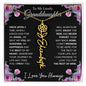 To My Lovely Granddaughter | Once Upon A Time... with Pink Roses | Personalized Birth Flower Necklace