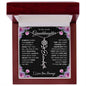 To My Lovely Granddaughter | Someday When...Pink Roses on Black | Personalized Birth Flower Necklace
