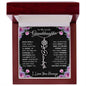 To My Lovely Granddaughter | Once Upon A Time... with Pink Roses | Personalized Birth Flower Necklace