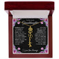 To My Lovely Granddaughter | Someday When...Pink Roses on Black | Personalized Birth Flower Necklace