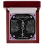 To My Lovely Granddaughter | Someday When...Pink Roses on Black | Personalized Birth Flower Necklace