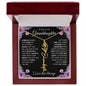 To My Lovely Granddaughter | Someday When...Pink Roses on Black | Personalized Birth Flower Necklace