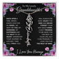 To My Lovely Granddaughter | Once Upon A Time... with Pink Roses | Personalized Birth Flower Necklace