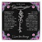 To My Lovely Granddaughter | Someday When...Pink Roses on Black | Personalized Birth Flower Necklace