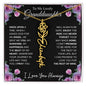 To My Lovely Granddaughter | Once Upon A Time... with Pink Roses | Personalized Birth Flower Necklace