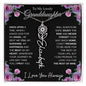 To My Lovely Granddaughter | Once Upon A Time... with Pink Roses | Personalized Birth Flower Necklace