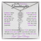 To My Precious Granddaughter - Personalized Birth Flower Name Necklace | "Hold It Tight To Feel My Love"