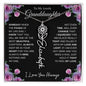 To My Lovely Granddaughter | Someday When...Pink Roses on Black | Personalized Birth Flower Necklace