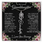 To My Lovely Granddaughter | Once Upon A Time... with Roses | Personalized Birth Flower Necklace