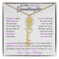 To My Precious Granddaughter - Personalized Birth Flower Name Necklace | "Hold It Tight To Feel My Love"