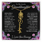 To My Lovely Granddaughter | Once Upon A Time... with Pink Roses | Personalized Birth Flower Necklace