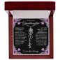 To My Lovely Granddaughter | Someday When...Pink Roses on Black | Personalized Birth Flower Necklace