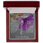 To My Lovely Granddaughter | Someday When...Purple Flower | Personalized Birth Flower Necklace