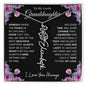 To My Lovely Granddaughter | Someday When...Pink Roses on Black | Personalized Birth Flower Necklace