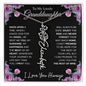To My Lovely Granddaughter | Once Upon A Time... with Pink Roses | Personalized Birth Flower Necklace
