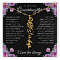 To My Lovely Granddaughter | Someday When...Pink Roses on Black | Personalized Birth Flower Necklace