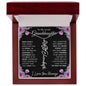 To My Lovely Granddaughter | Once Upon A Time... with Pink Roses | Personalized Birth Flower Necklace