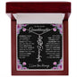 To My Lovely Granddaughter | Someday When...Pink Roses on Black | Personalized Birth Flower Necklace