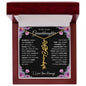 To My Lovely Granddaughter | Someday When...Pink Roses on Black | Personalized Birth Flower Necklace