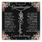 To My Lovely Granddaughter | Once Upon A Time... with Roses | Personalized Birth Flower Necklace