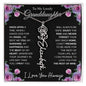 To My Lovely Granddaughter | Once Upon A Time... with Pink Roses | Personalized Birth Flower Necklace