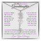 To My Precious Granddaughter - Personalized Birth Flower Name Necklace | "Hold It Tight To Feel My Love"
