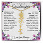 To My Lovely Granddaughter | Someday When...Pink Roses on White | Personalized Birth Flower Necklace