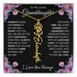 To My Lovely Granddaughter | Someday When...Pink Roses on Black | Personalized Birth Flower Necklace