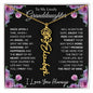 To My Lovely Granddaughter | Once Upon A Time... with Pink Roses | Personalized Birth Flower Necklace