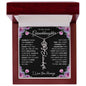 To My Lovely Granddaughter | Someday When...Pink Roses on Black | Personalized Birth Flower Necklace