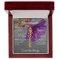 To My Lovely Granddaughter | Someday When...Purple Flower | Personalized Birth Flower Necklace