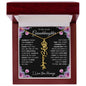 To My Lovely Granddaughter | Someday When...Pink Roses on Black | Personalized Birth Flower Necklace